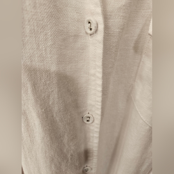 NWT - Linen Charter Club White Midi  Shirtdress - Size 16 - Picture 3 of 8